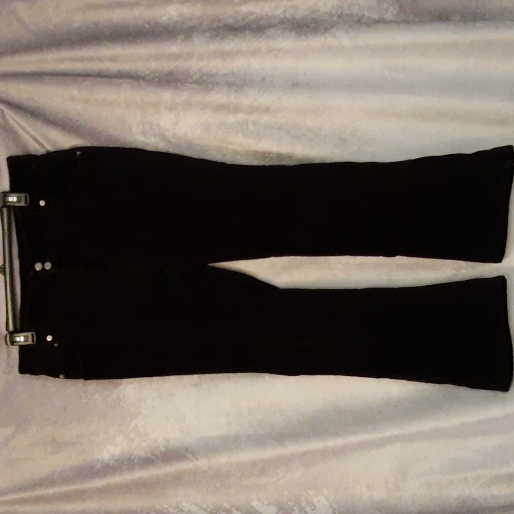 Corduroy Pants Jeans Button Zip Fly Stretch Flare Maternity S Black